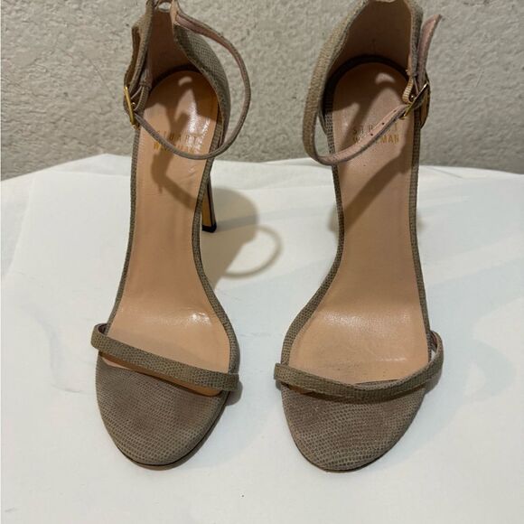 Stuart Weitzman Nudist Heel size 8 snake print accent - Picture 2 of 15